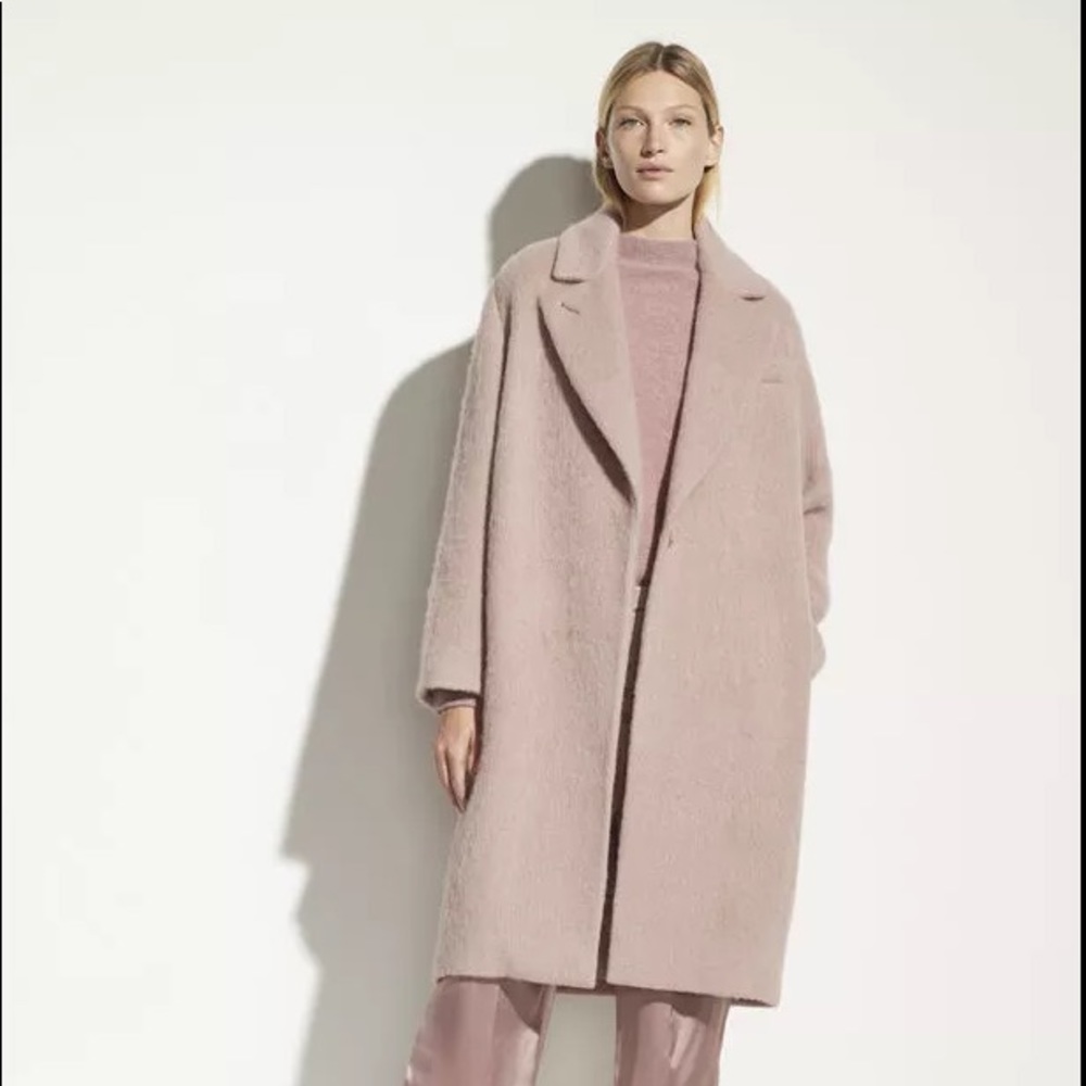 NWT $795 Vince Textured Wool Blend Notch Collar Coat - Picture 1 of 7